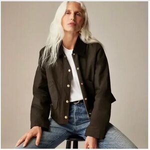 J Crew Short Barn Jacket in Mossy Brown | XL NWT